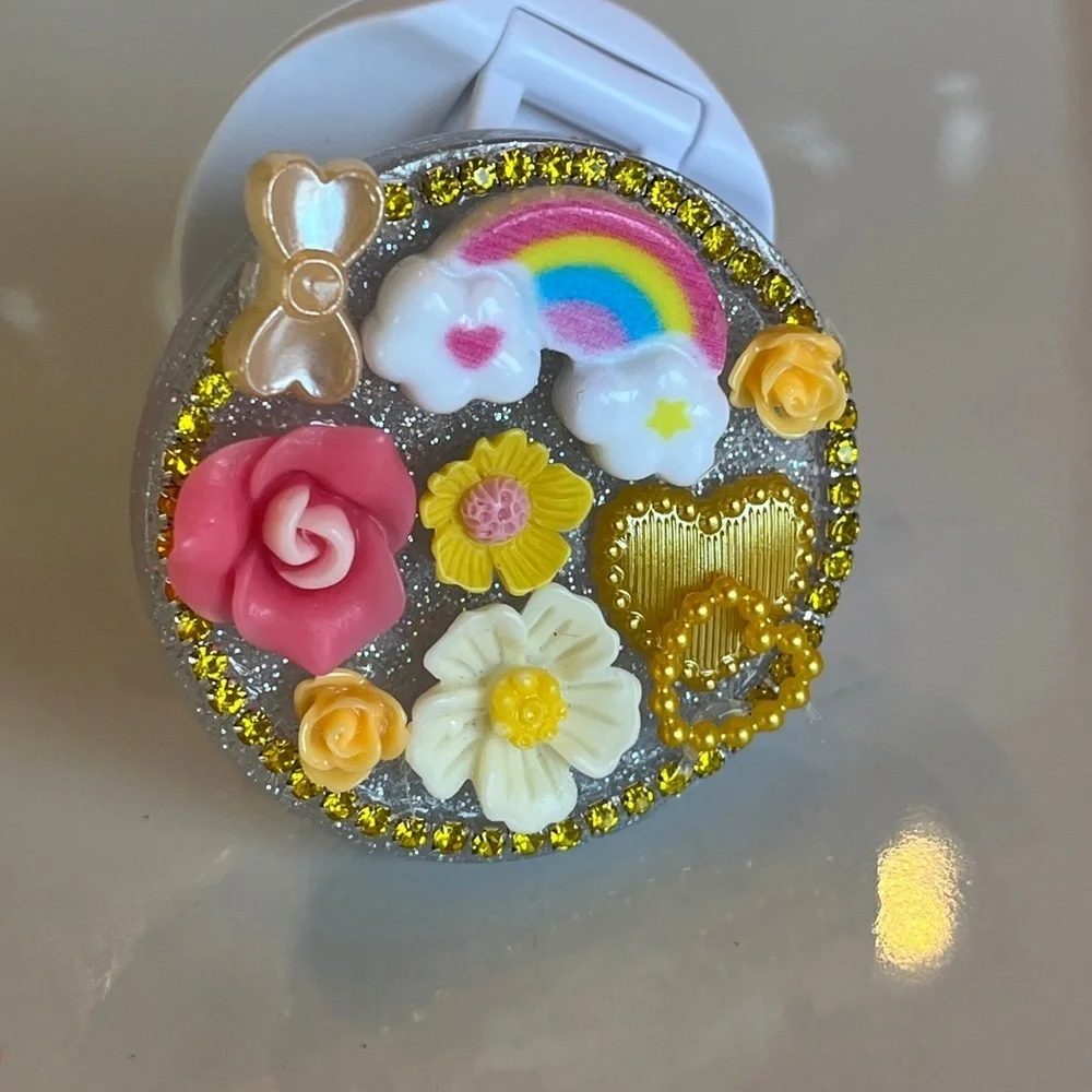 Colorful Floral and Rainbow Phone Grip